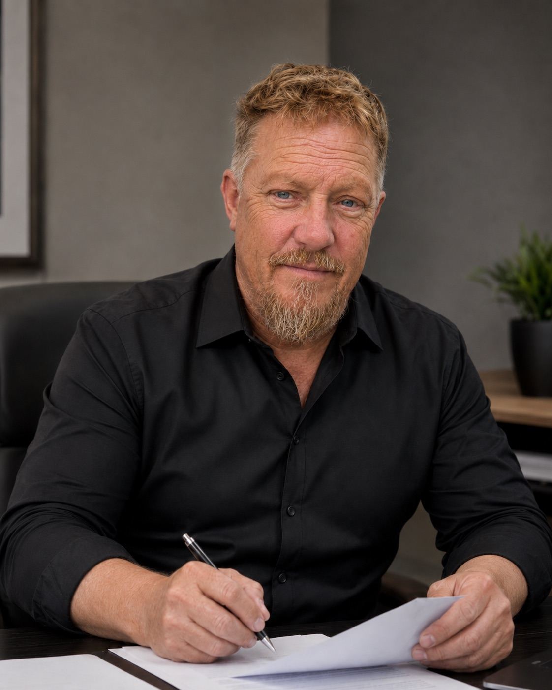 René De Vent aan tafel tijdens een persoonlijk adviesgesprek